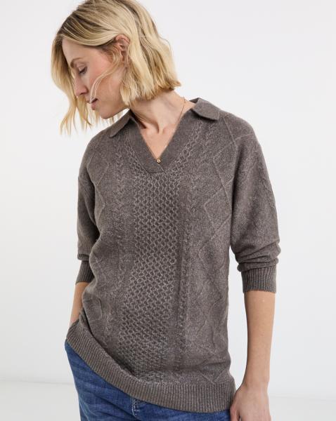 Longline Cable Knitted Jumper