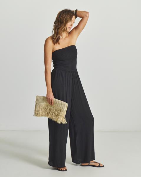 New In - Shirred Bandeau Beach Jumpsuit