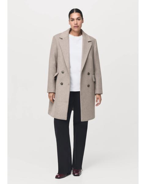 Mango Cream Button Up Coat