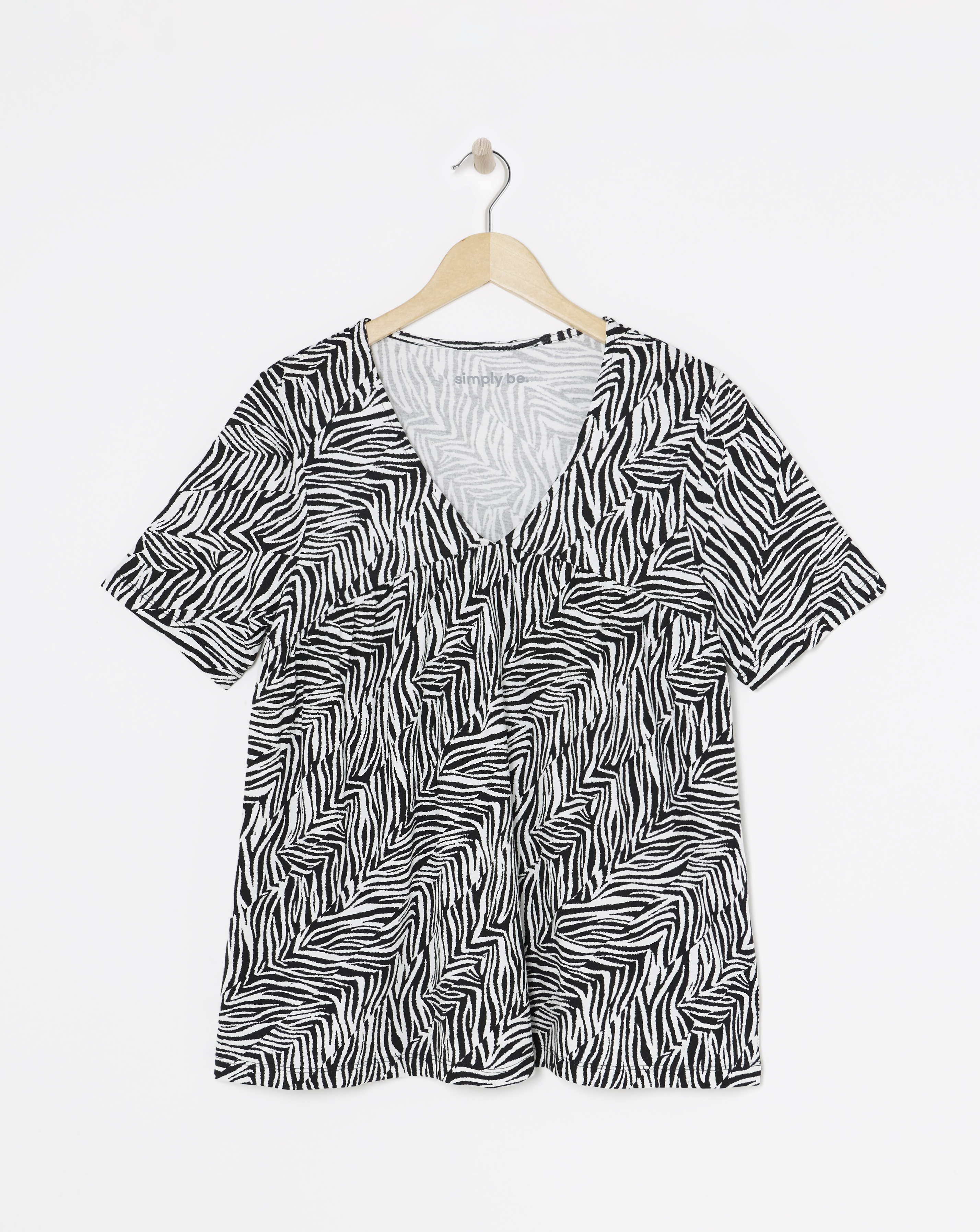 Zebra V Neck Floaty Tee