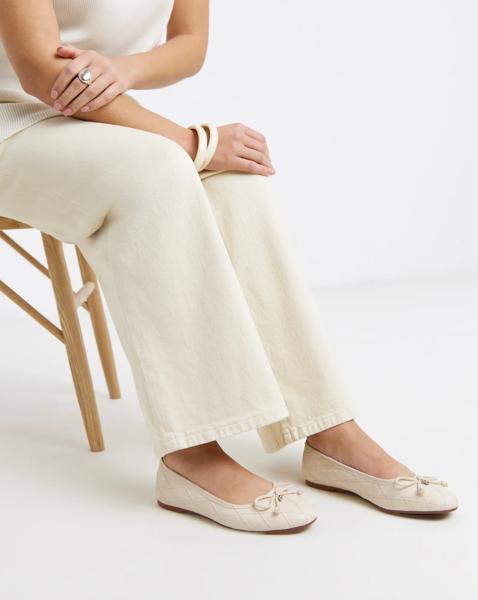 Quilted Ballerina Shoes Extra Wide Fit
