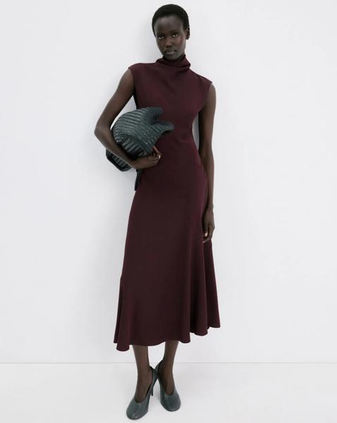 Mango A-Line Turtleneck Sleeveless Dress