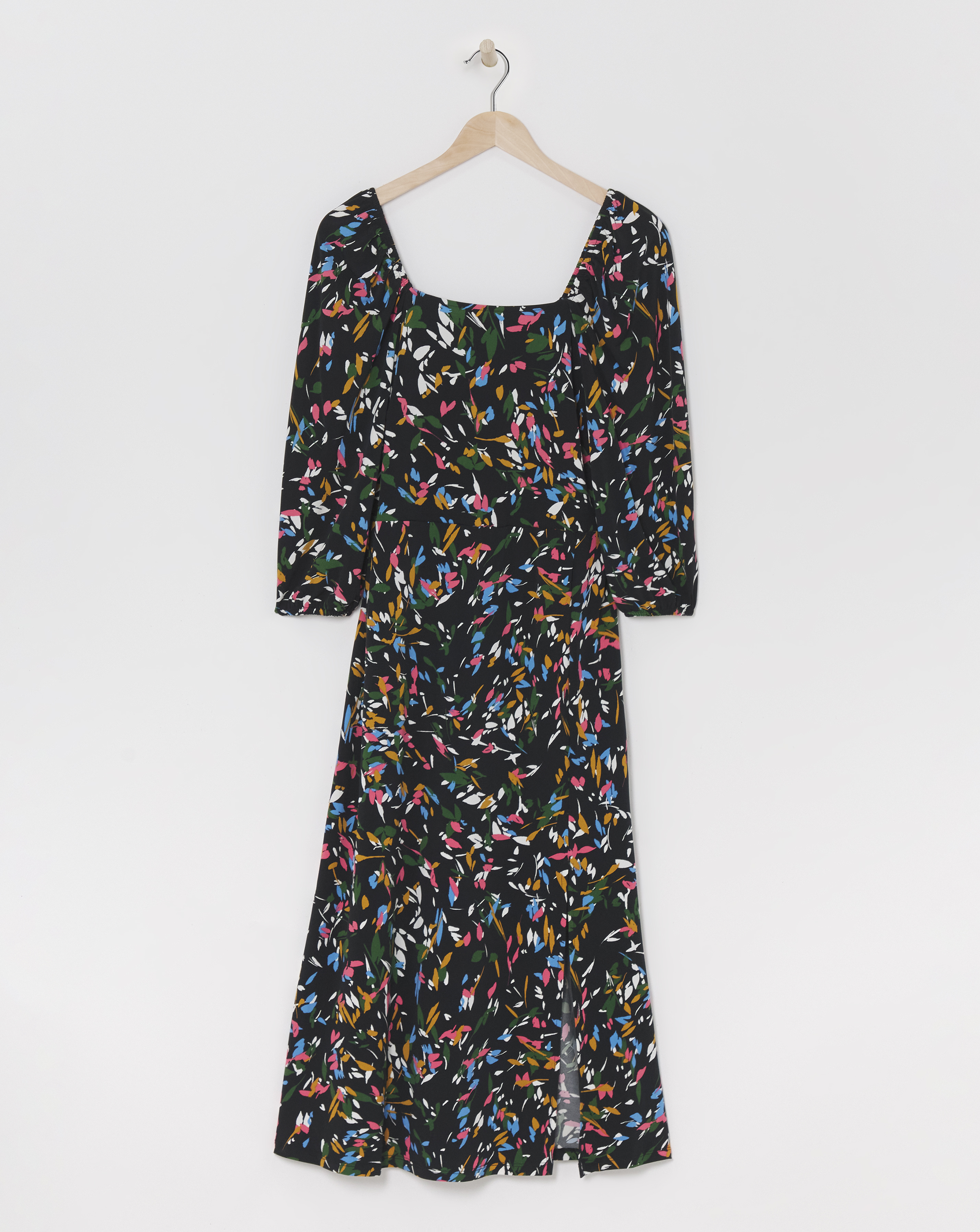 Square Neck Jersey Midi Dress