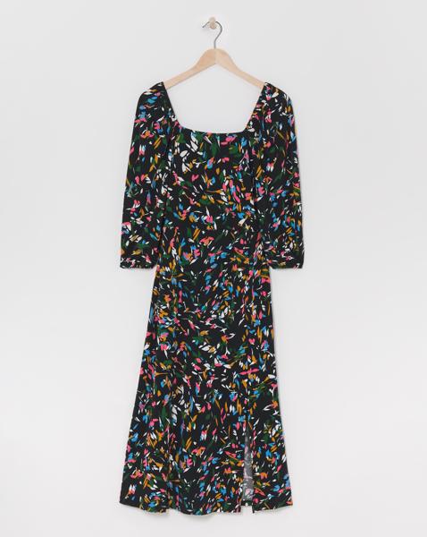 Square Neck Jersey Midi Dress