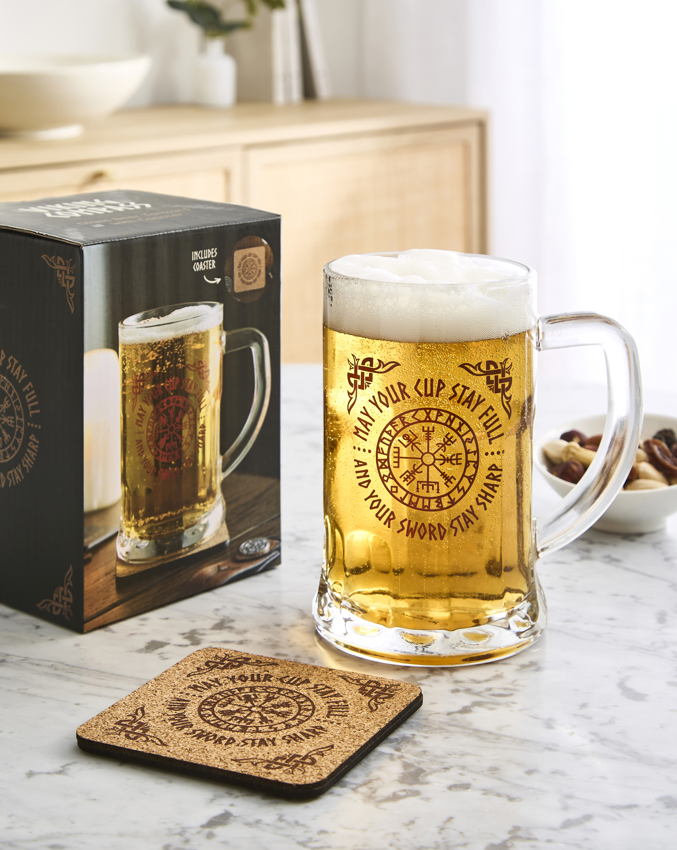 Something Different Viking Compass Glass Beer Tankard