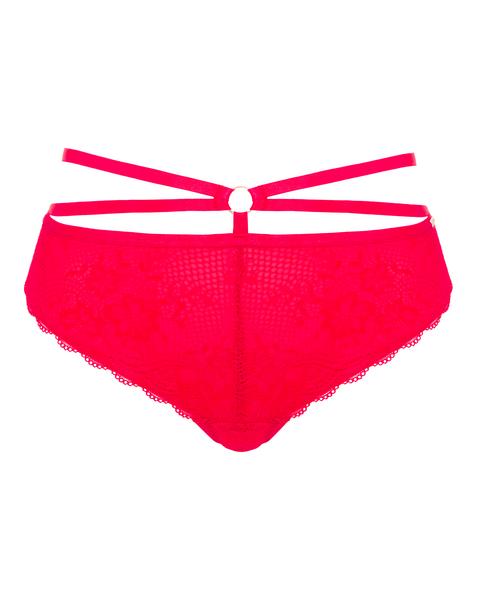 Figleaves Plus Size Curve Beauty Strapping Brief In Red | UK Size 20 Women's