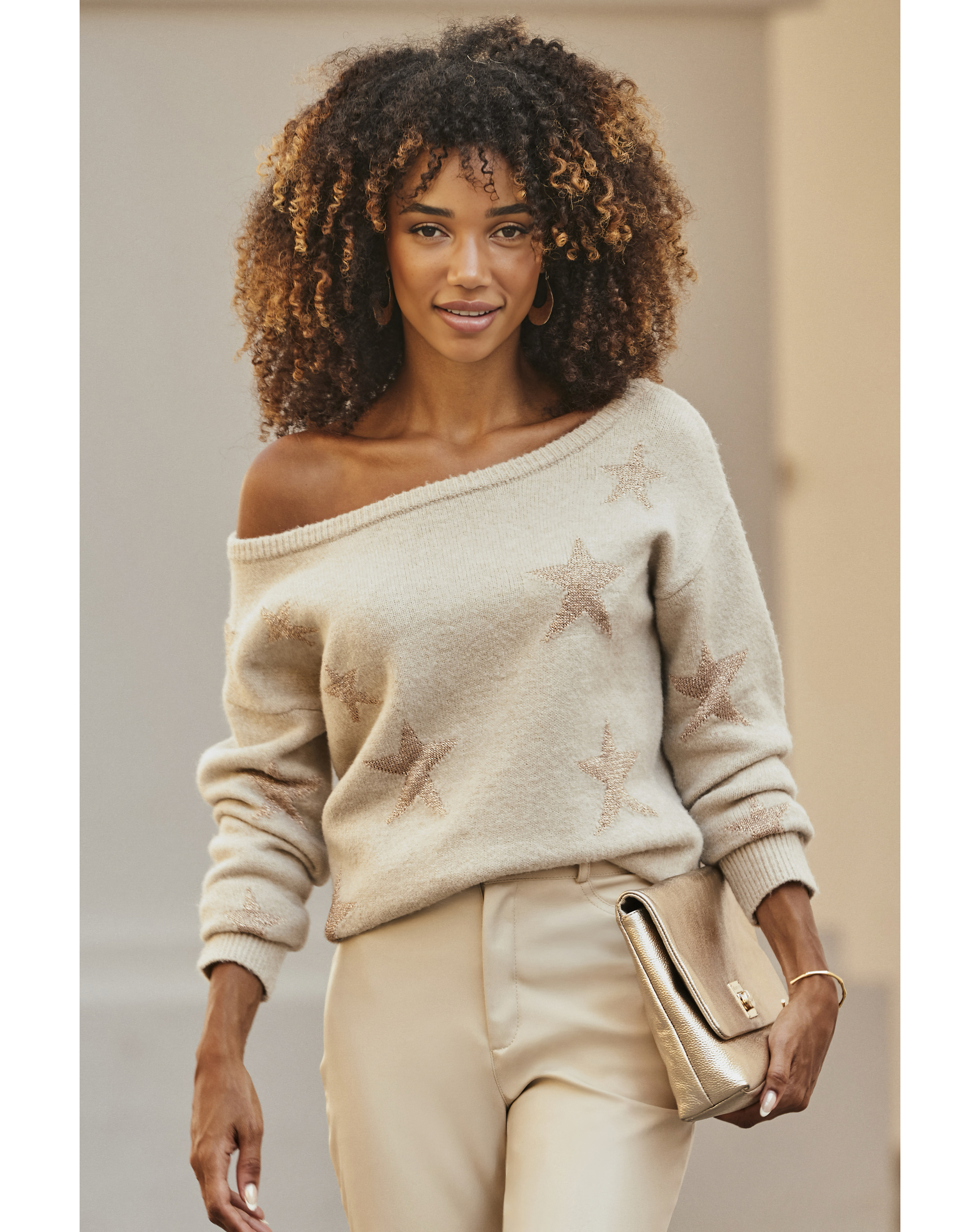 Sosandar Star Off The Shoulder Jumper