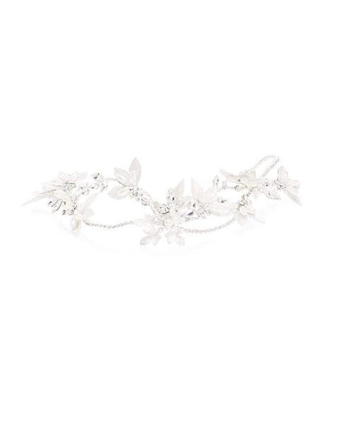 Jon Richard Silver Brushed Leaf Tiara