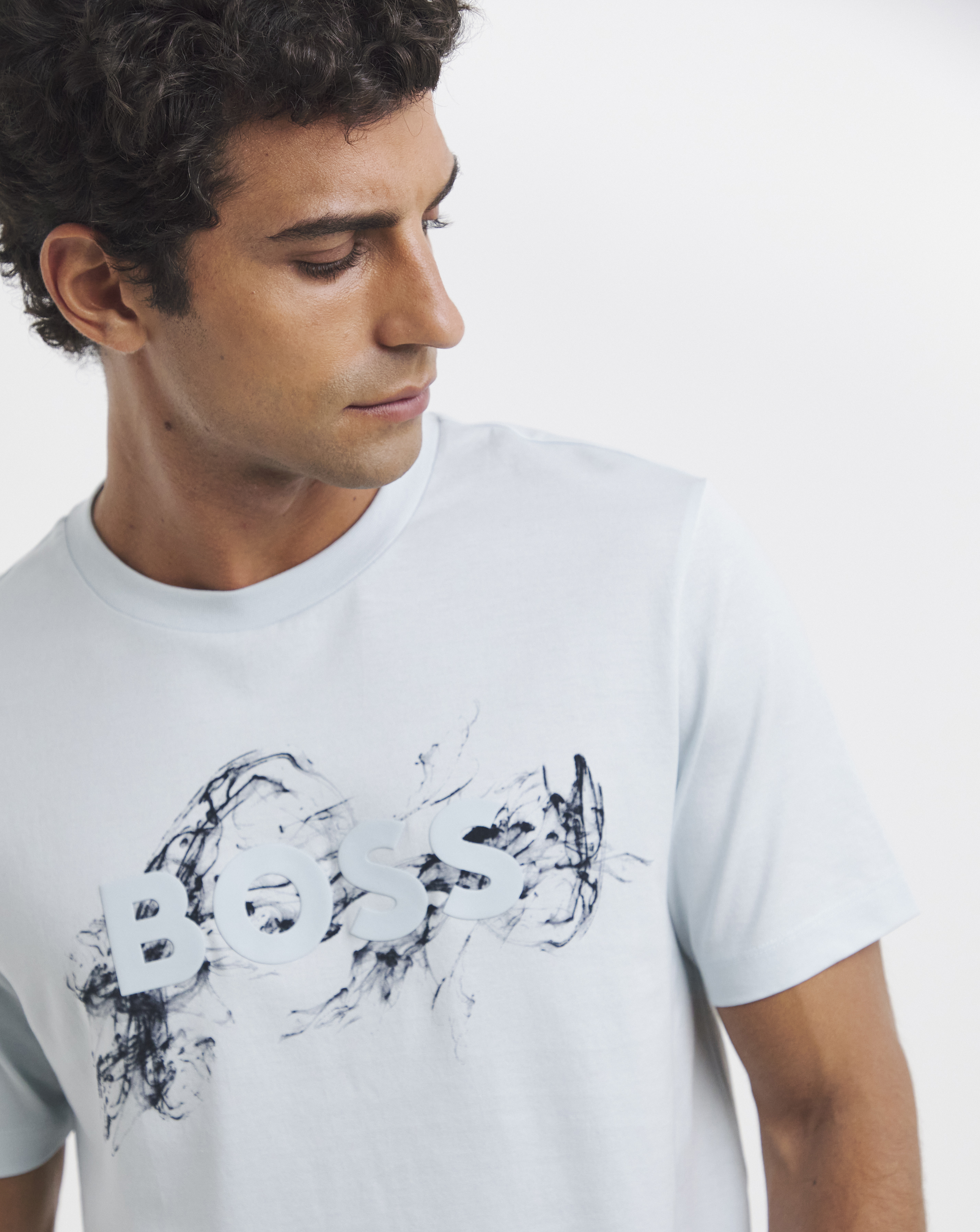 BOSS Graphic Logo T-Shirt - Light Blue