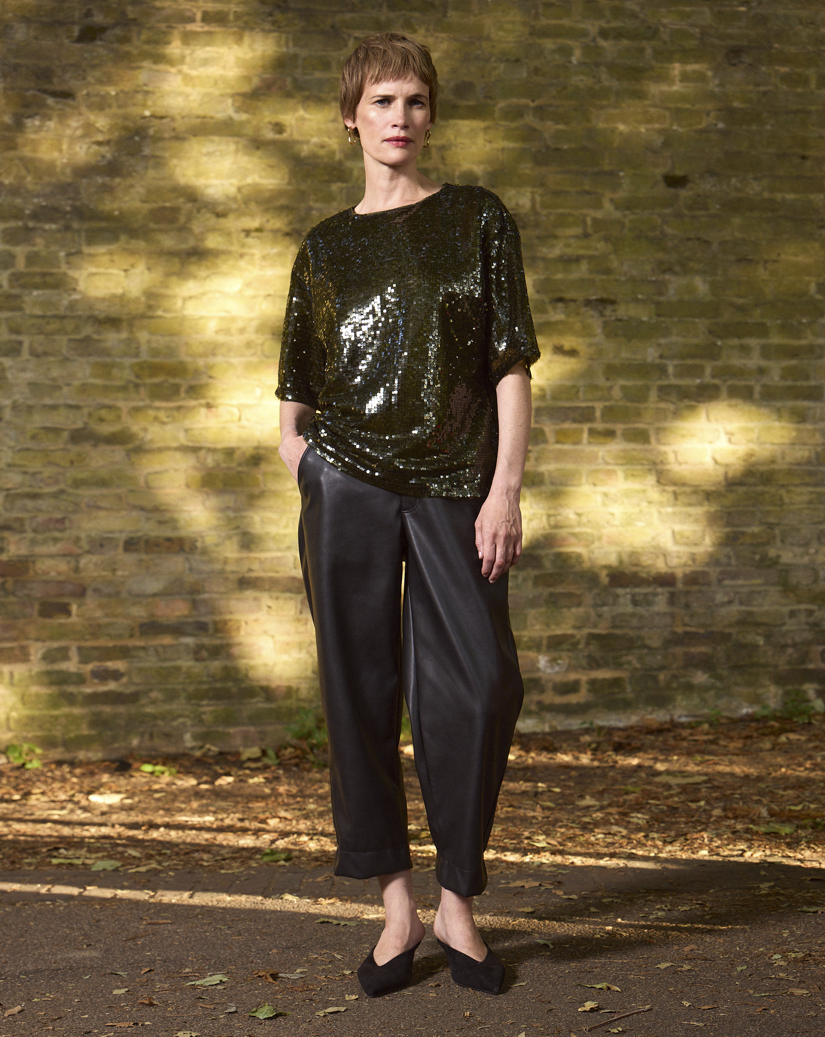 Sequin Short Sleeve Top
