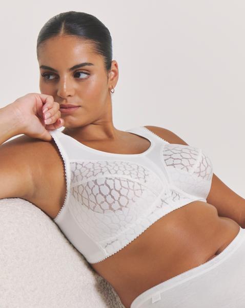 Miss Mary of Sweden Jacquard Non Wired Bra White - Image
