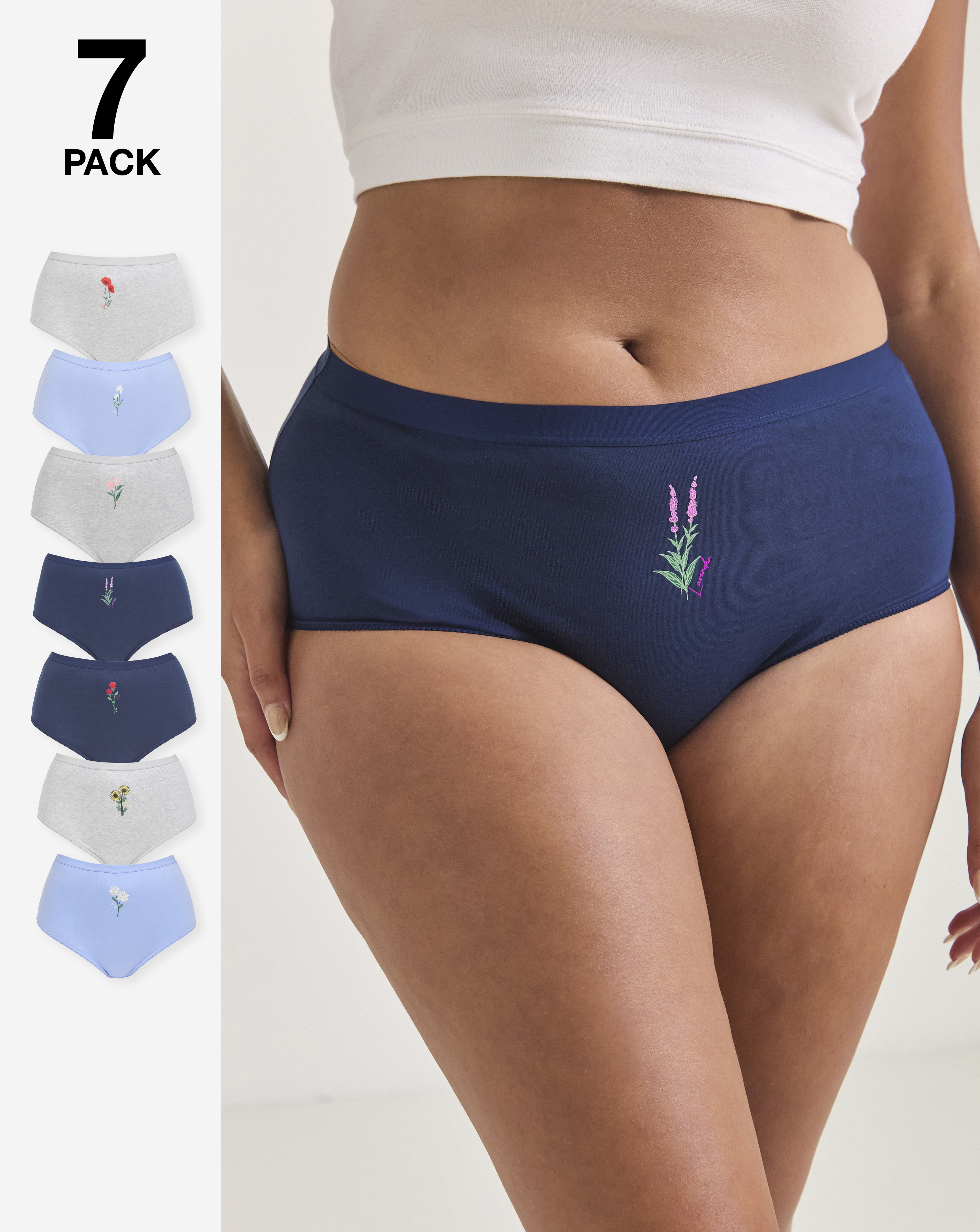 Pretty Secrets 7 Pack Full Fit Knickers