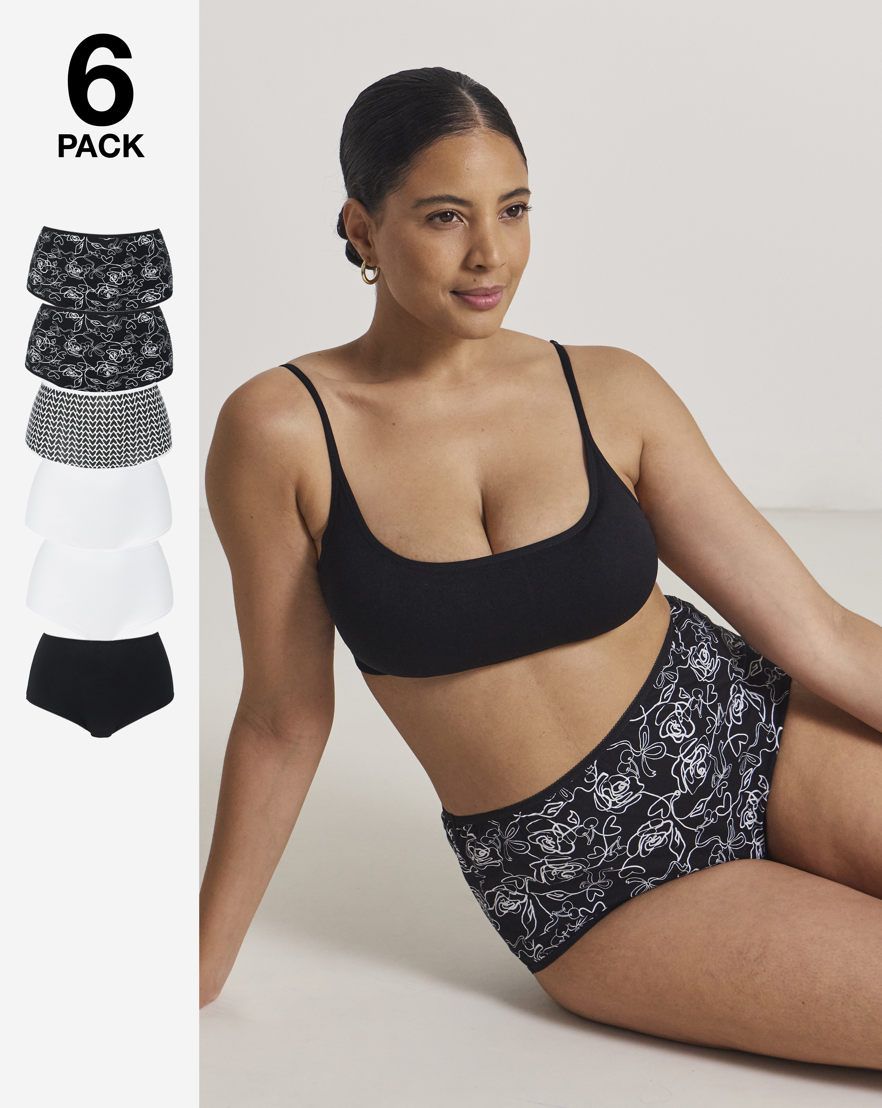 6 Pack Full Brief Knickers