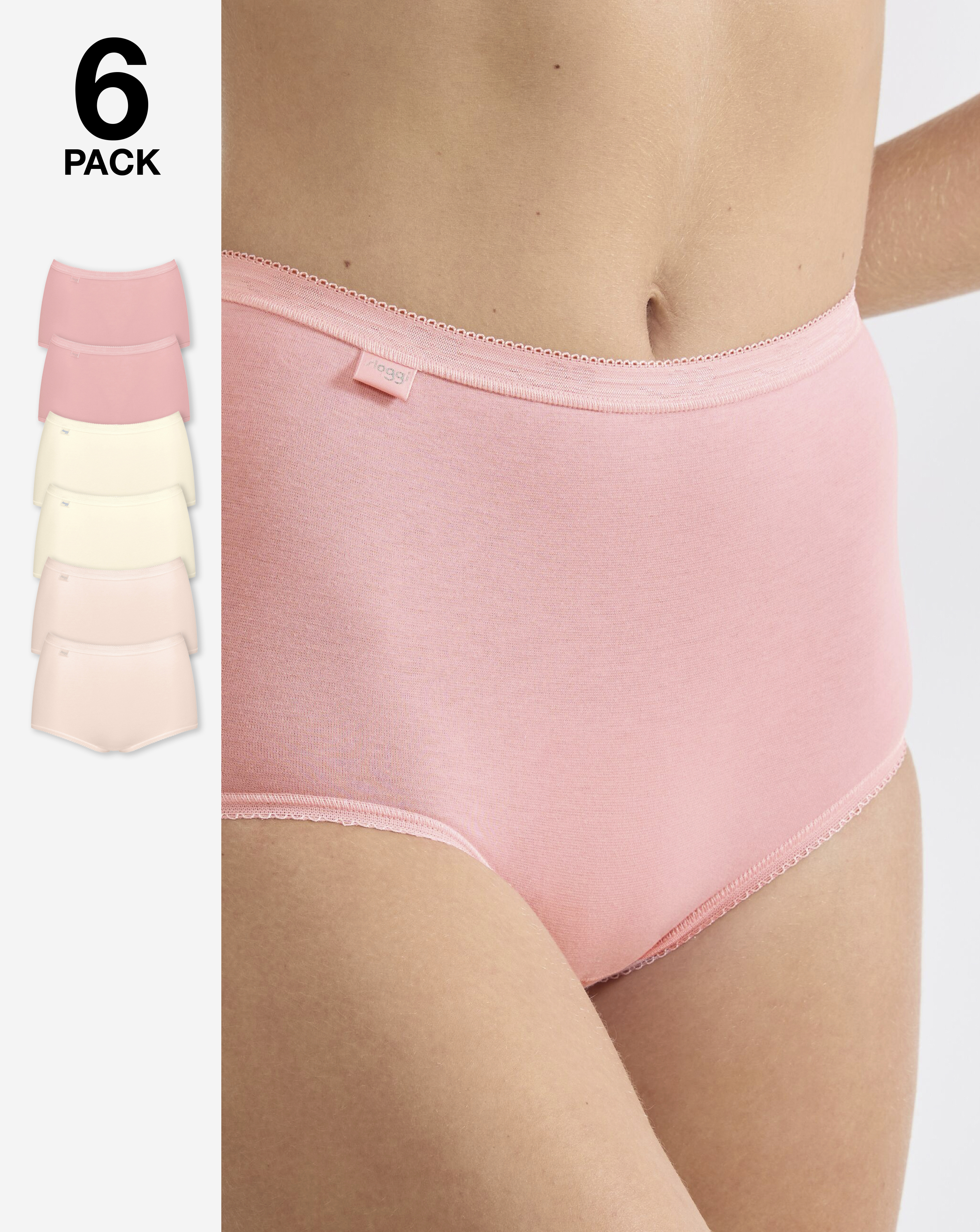 Sloggi 6Pk Basic Maxi Briefs Pink Multi