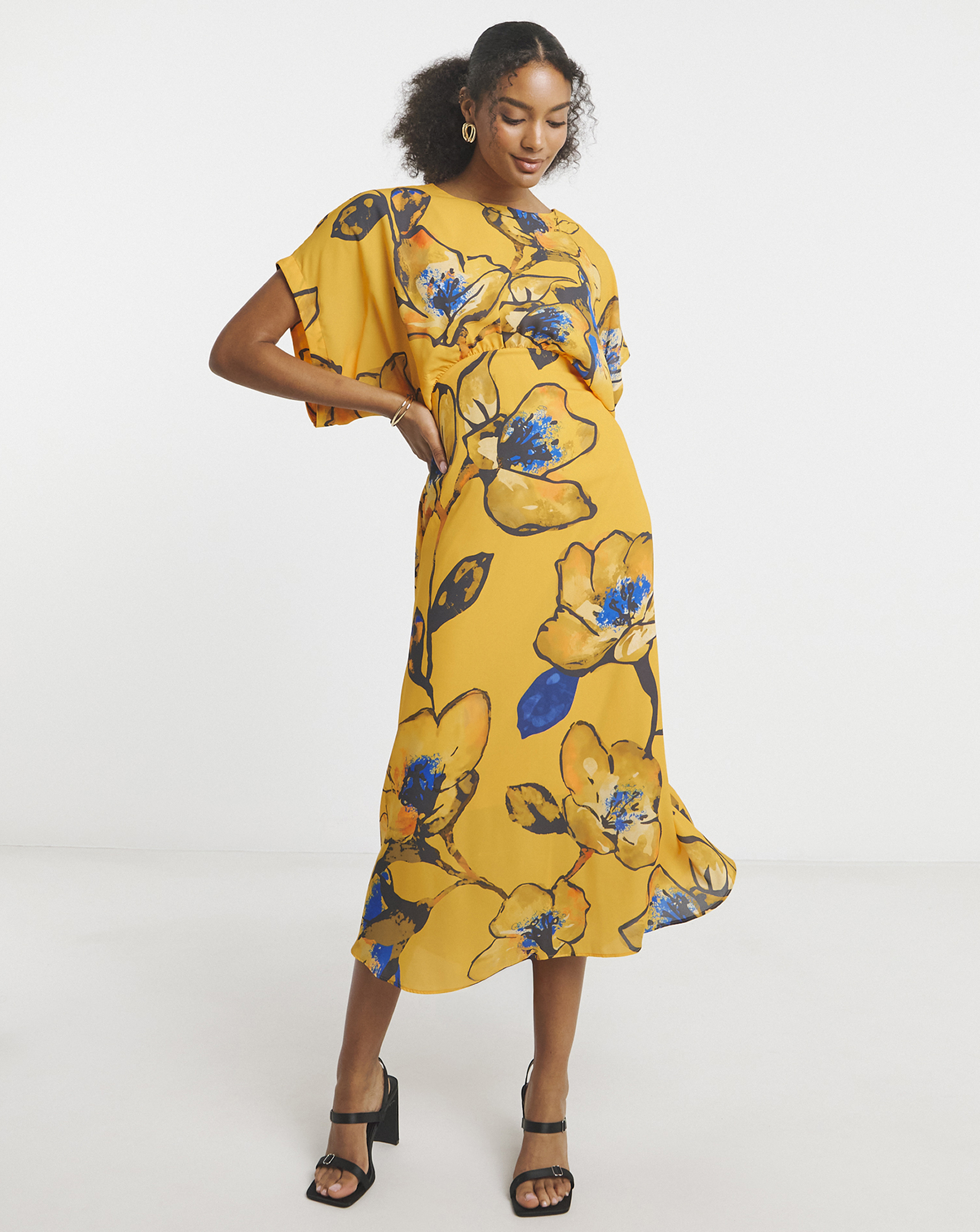 Joanna Hope Drape Sleeve Dress