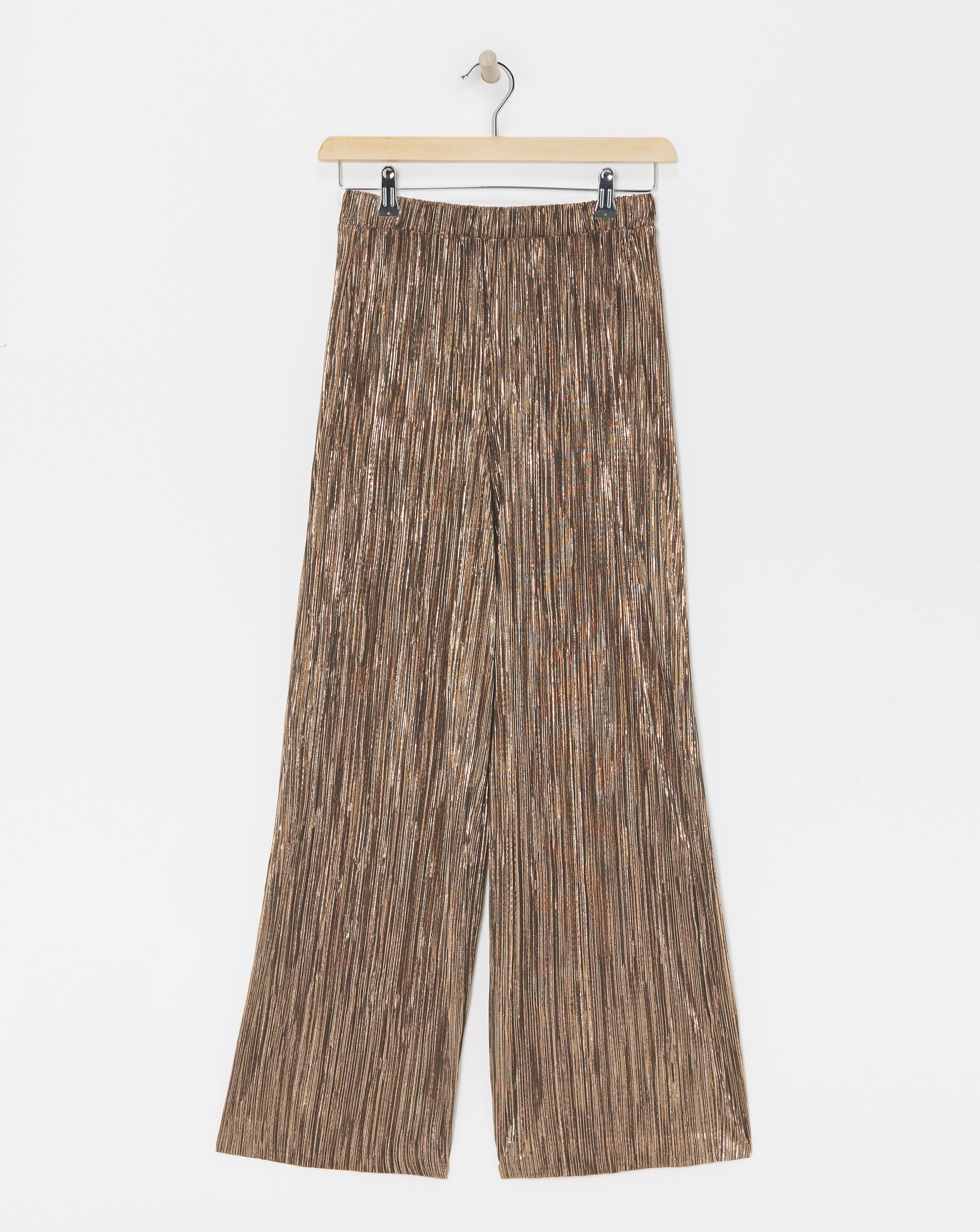 Plisse Wide Leg Pull On Trousers