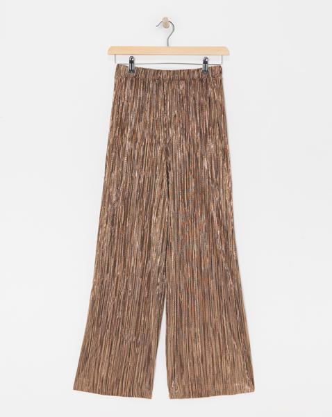 Plisse Wide Leg Pull On Trousers