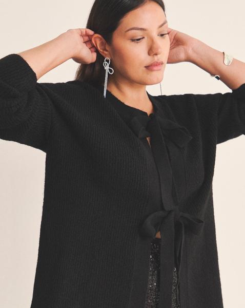 Simply Be Tie Front Crew Neck Cardigan