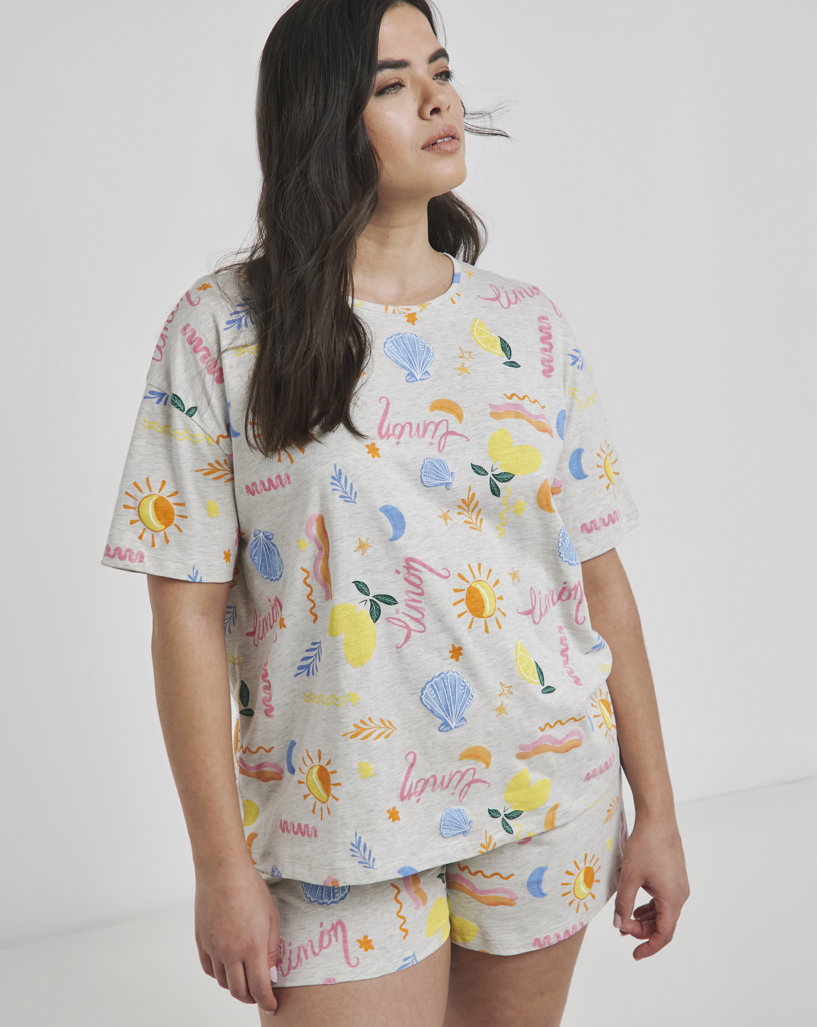 Lemon Print Value Shortie Set