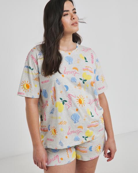 Lemon Print Value Shortie Set