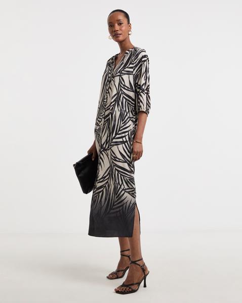 Printed Textured Kaftan Dress
