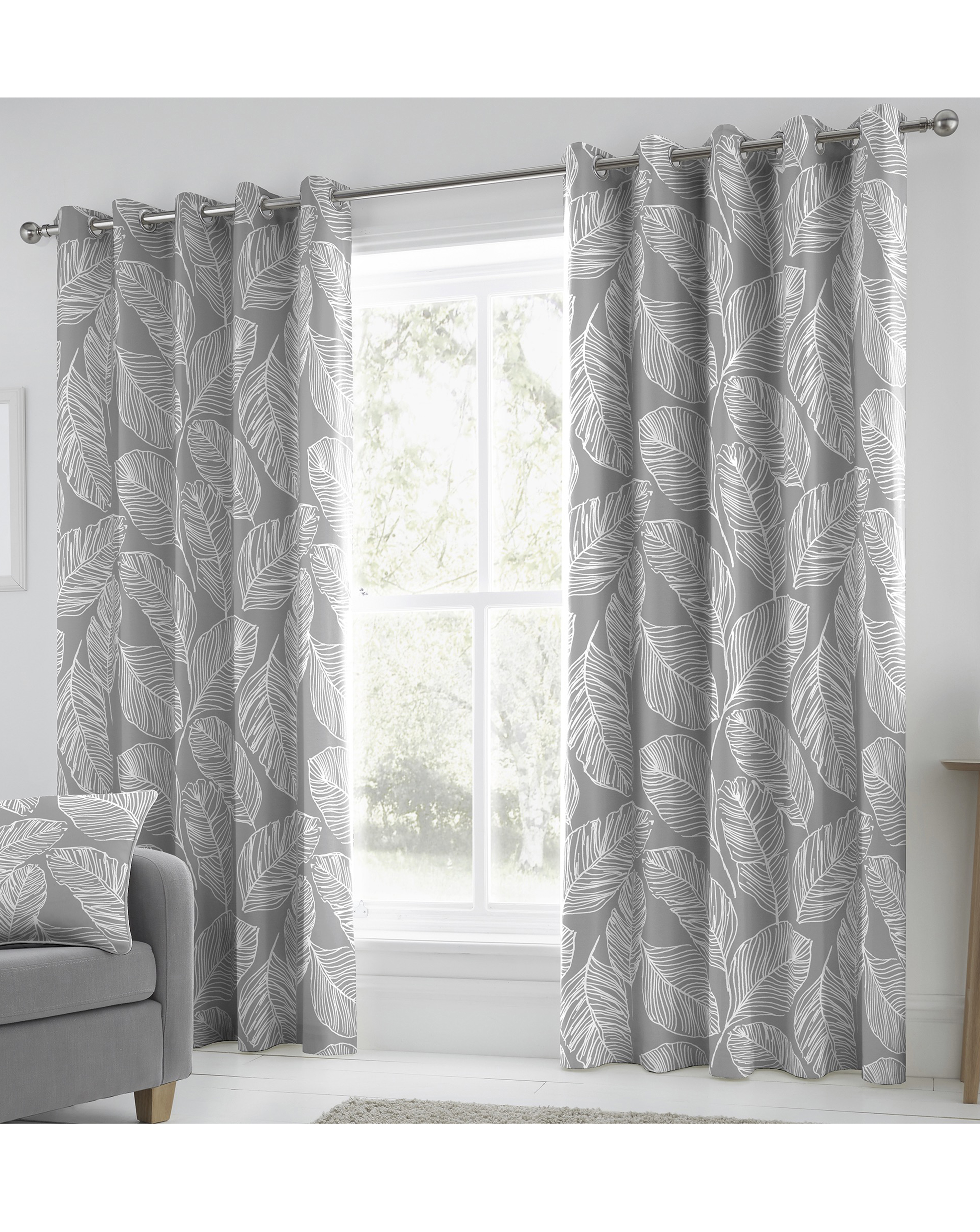 Dreams & Drapes Grey Fusion Matteo Eyelet Curtains Size 117 X 183Cm