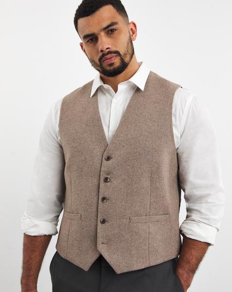 Oatmeal Donegal Reg Fit Waistcoat