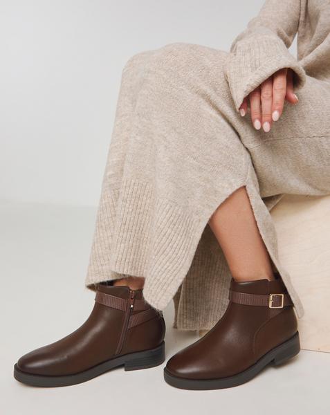 Buckle Detail Ankle Boot Ex Wide Fit