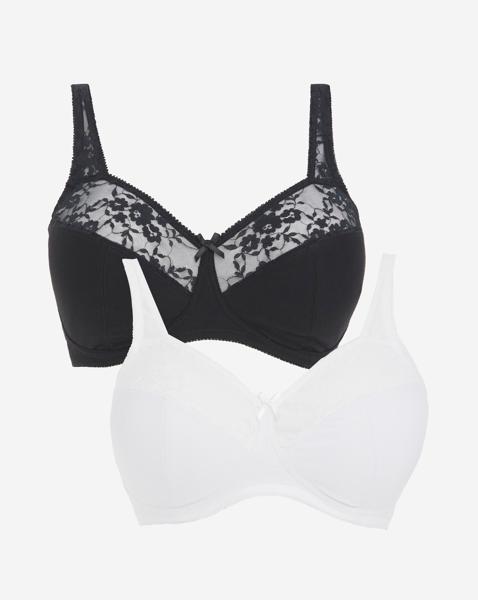 2 Pack Lace Non Wired Full Cup Bras