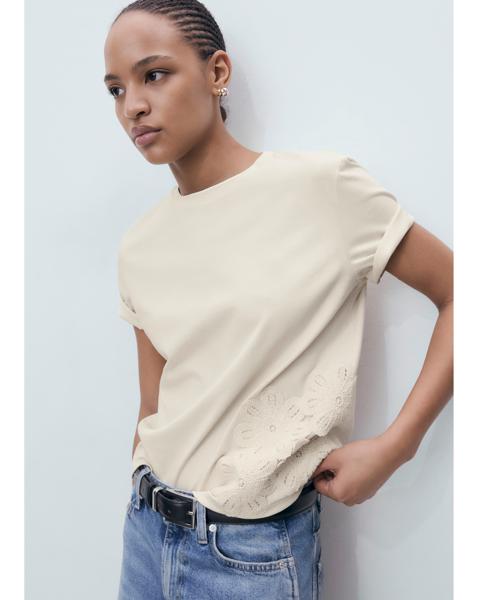 MANGO FLORAL APPLIQUE T-SHIRT