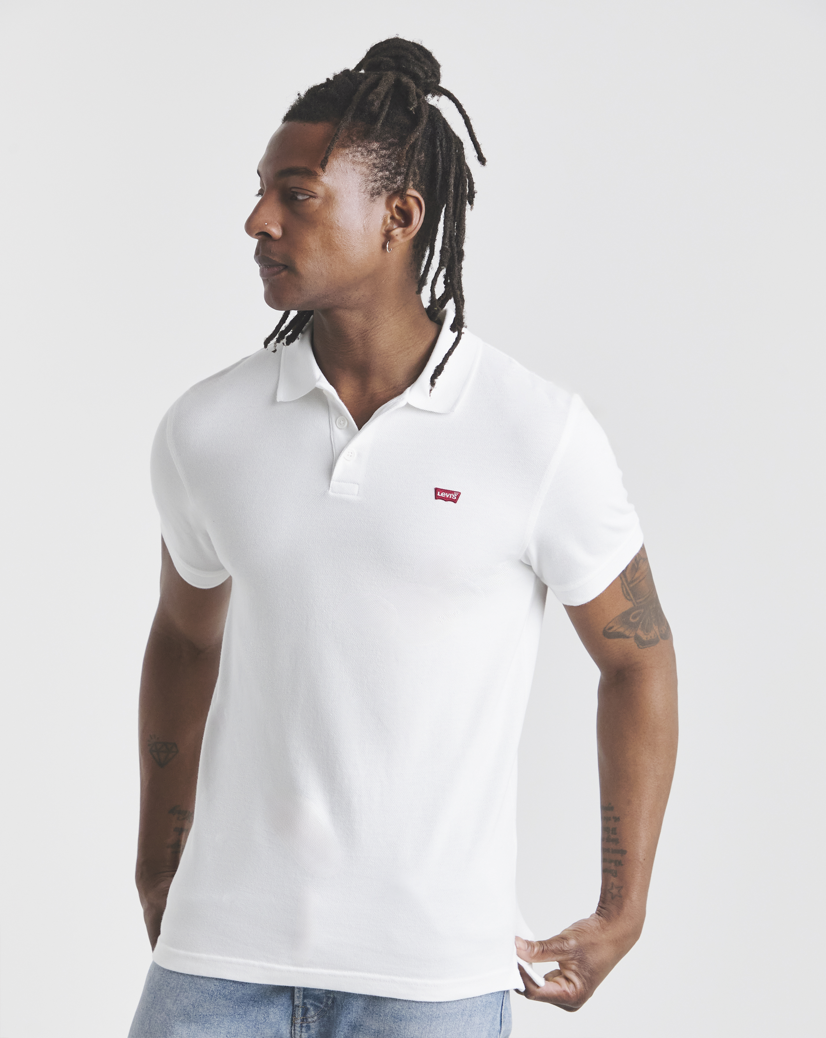 Levi's White Short Sleeve Housemark Pique Polo - 1XL