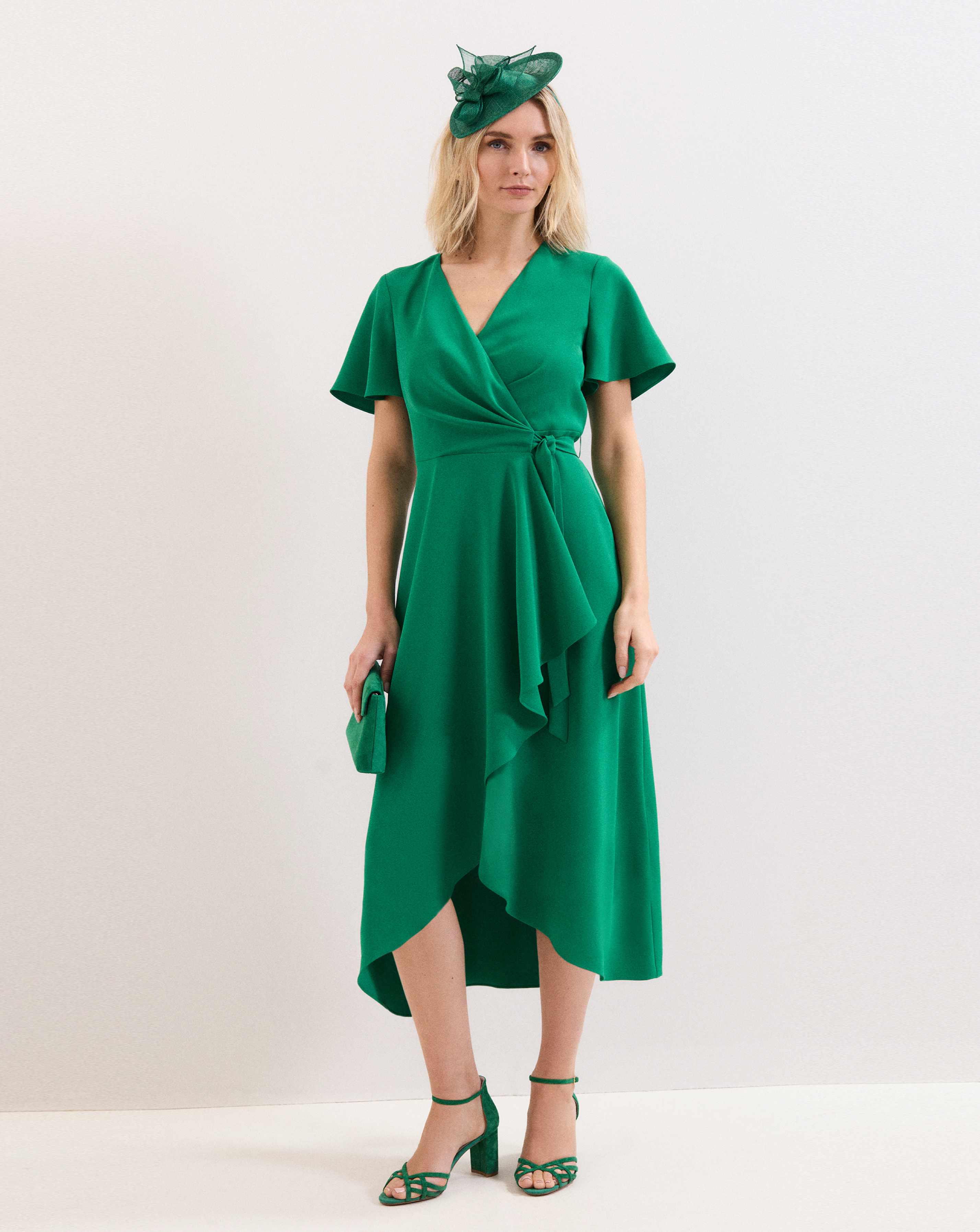 Phase Eight Green Julissa Wrap Dress - Size 26