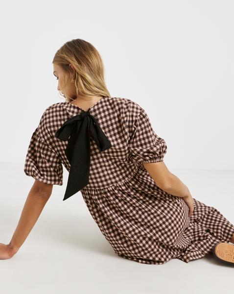 Waffle Bow Back Midi Dress
