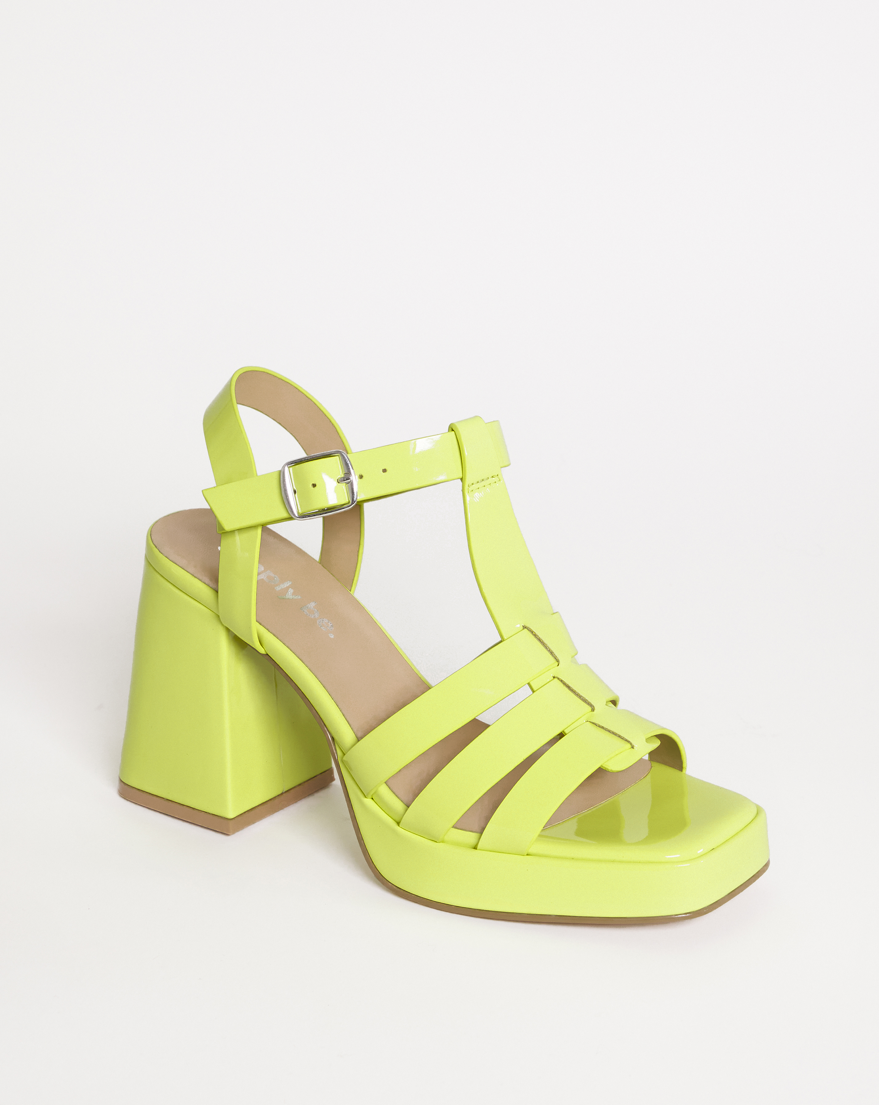 Simply Be Fisherman Block Heeled Sandals Wide In Green | UK Size 6 Women's