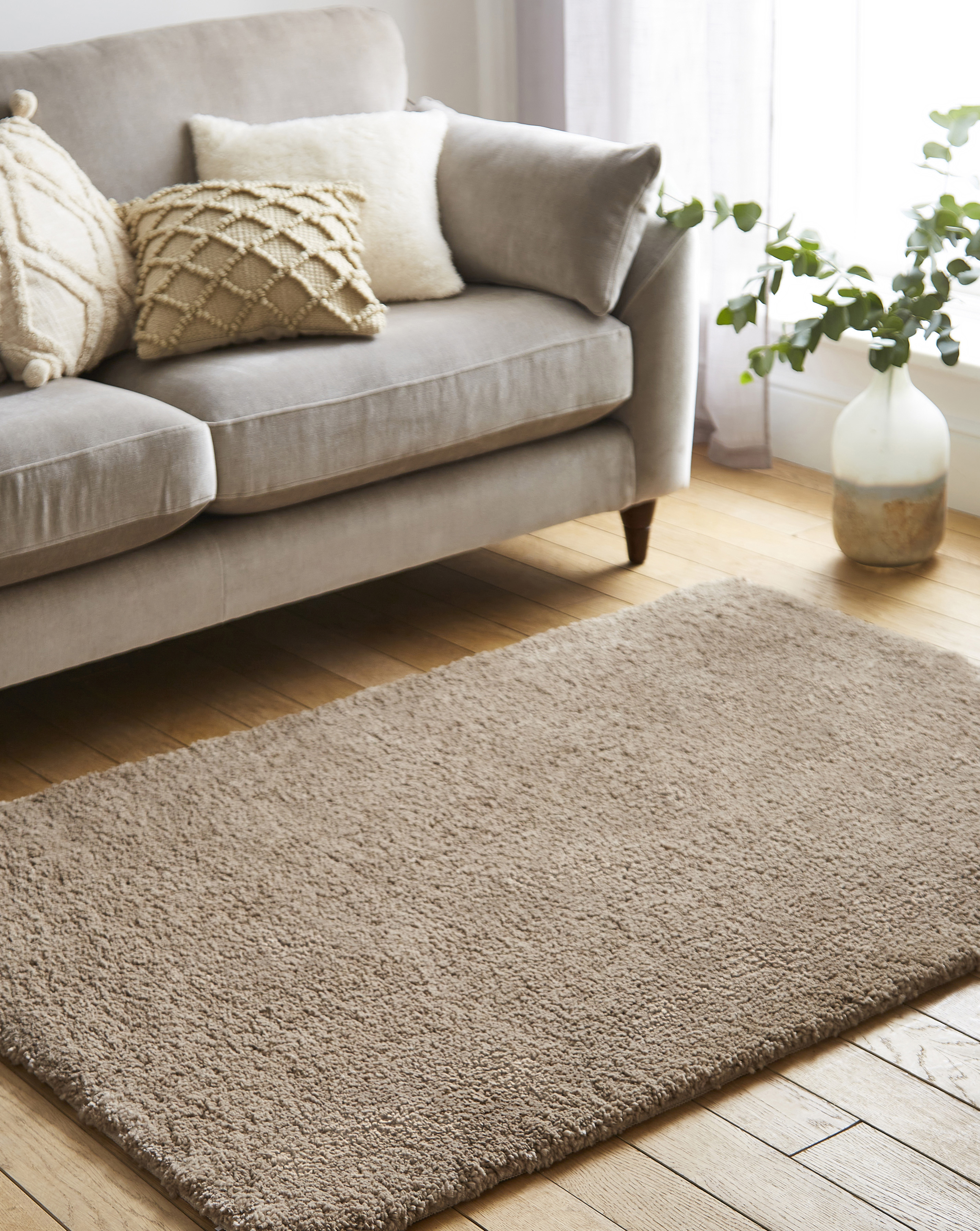 Origins Stone My Lux Washable Shaggy Cosy Rug 80X120