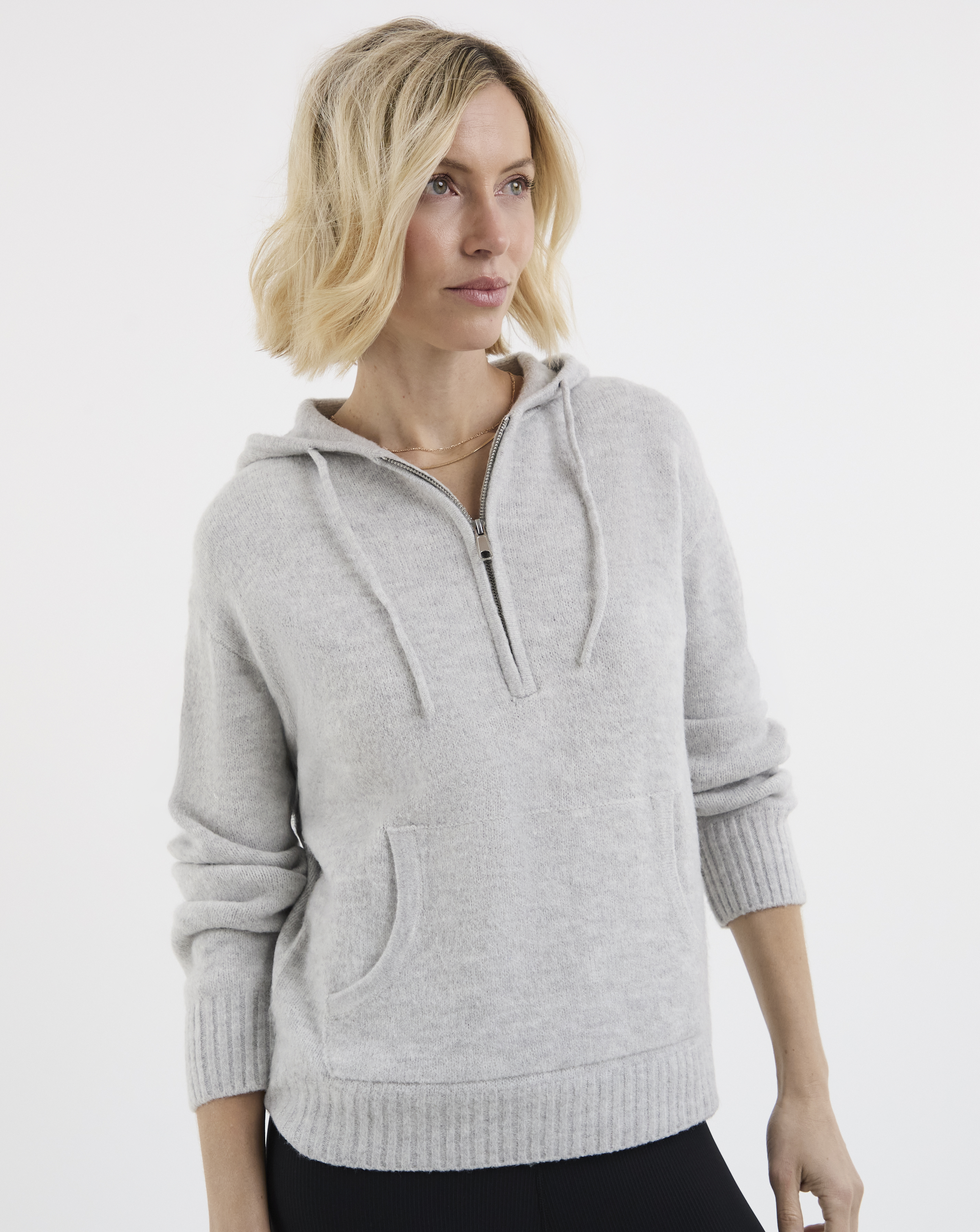 Half Zip Knitted Hoodie