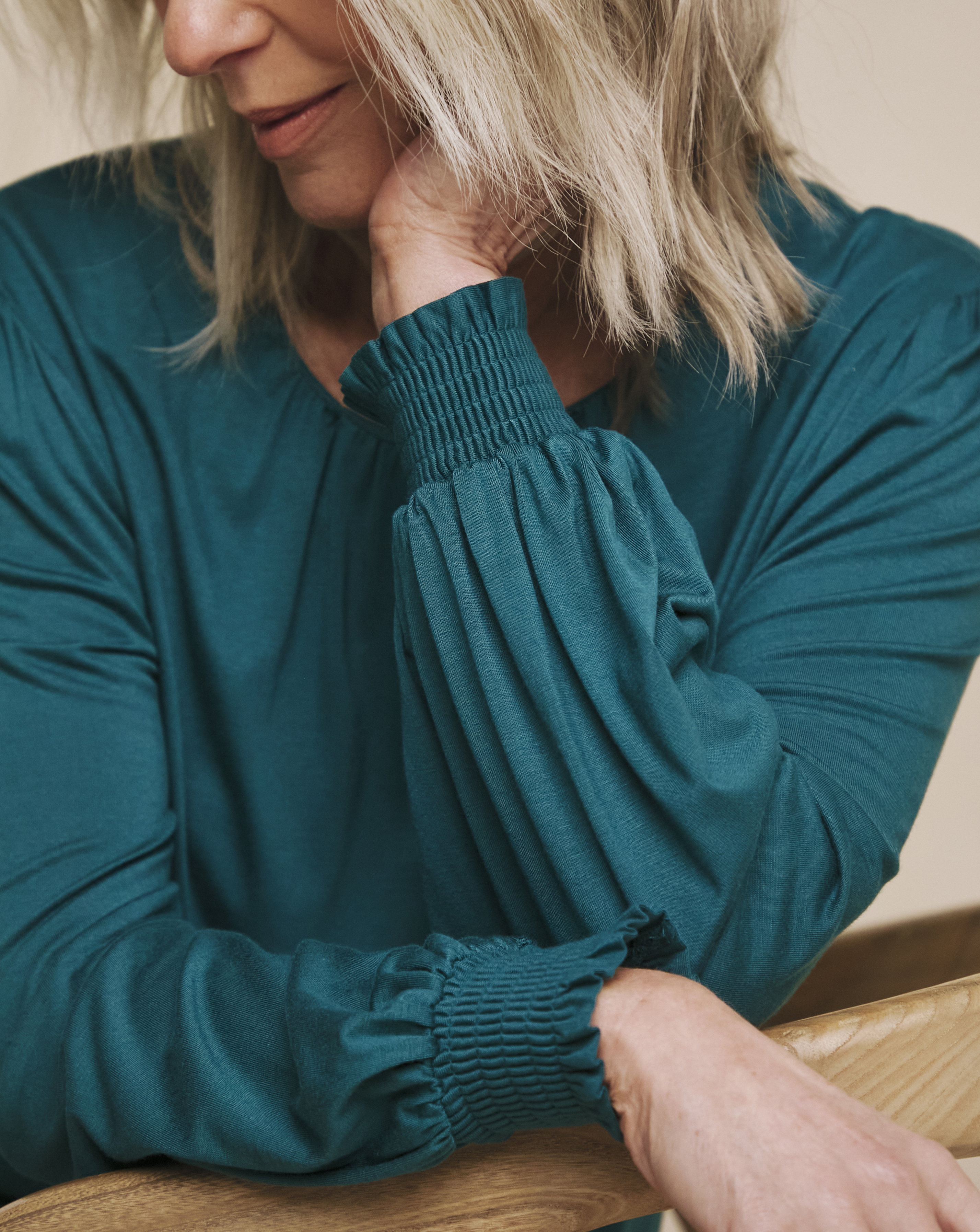 Julipa Long Sleeve Jersey Blouse