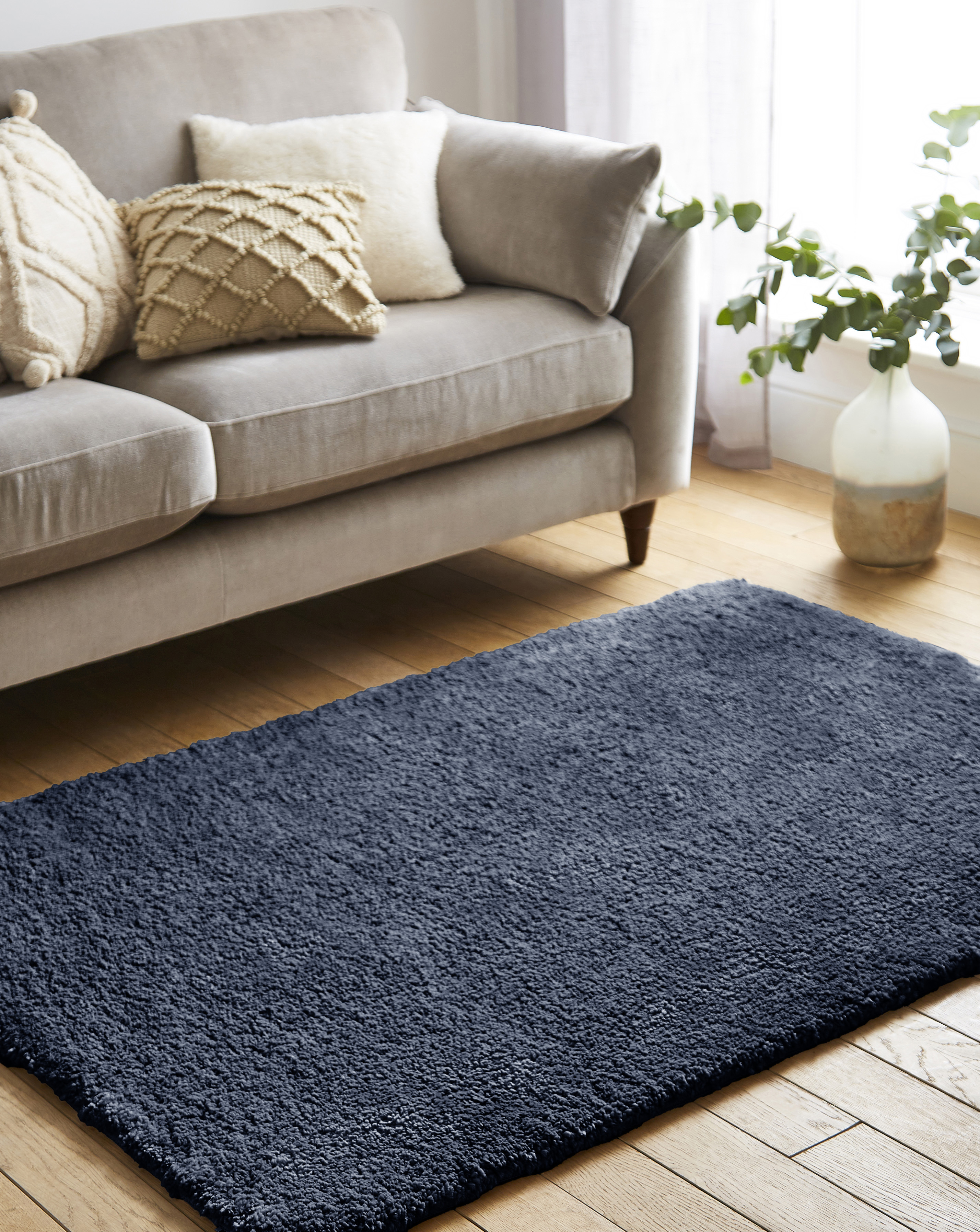 Origins Smoke Blue My Lux Washable Shaggy Cosy Rug 120X170