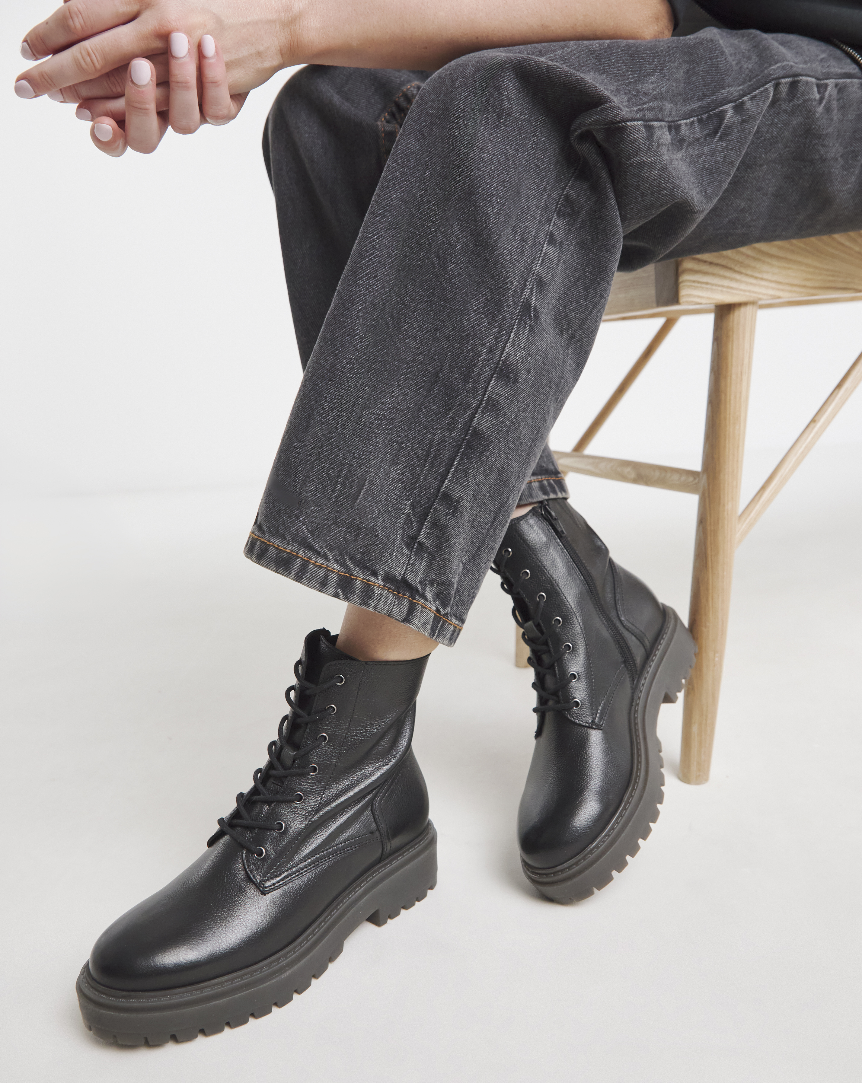Chunky Lace Up Boot Extra Wide
