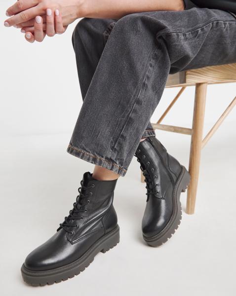 Chunky Lace Up Boot Extra Wide