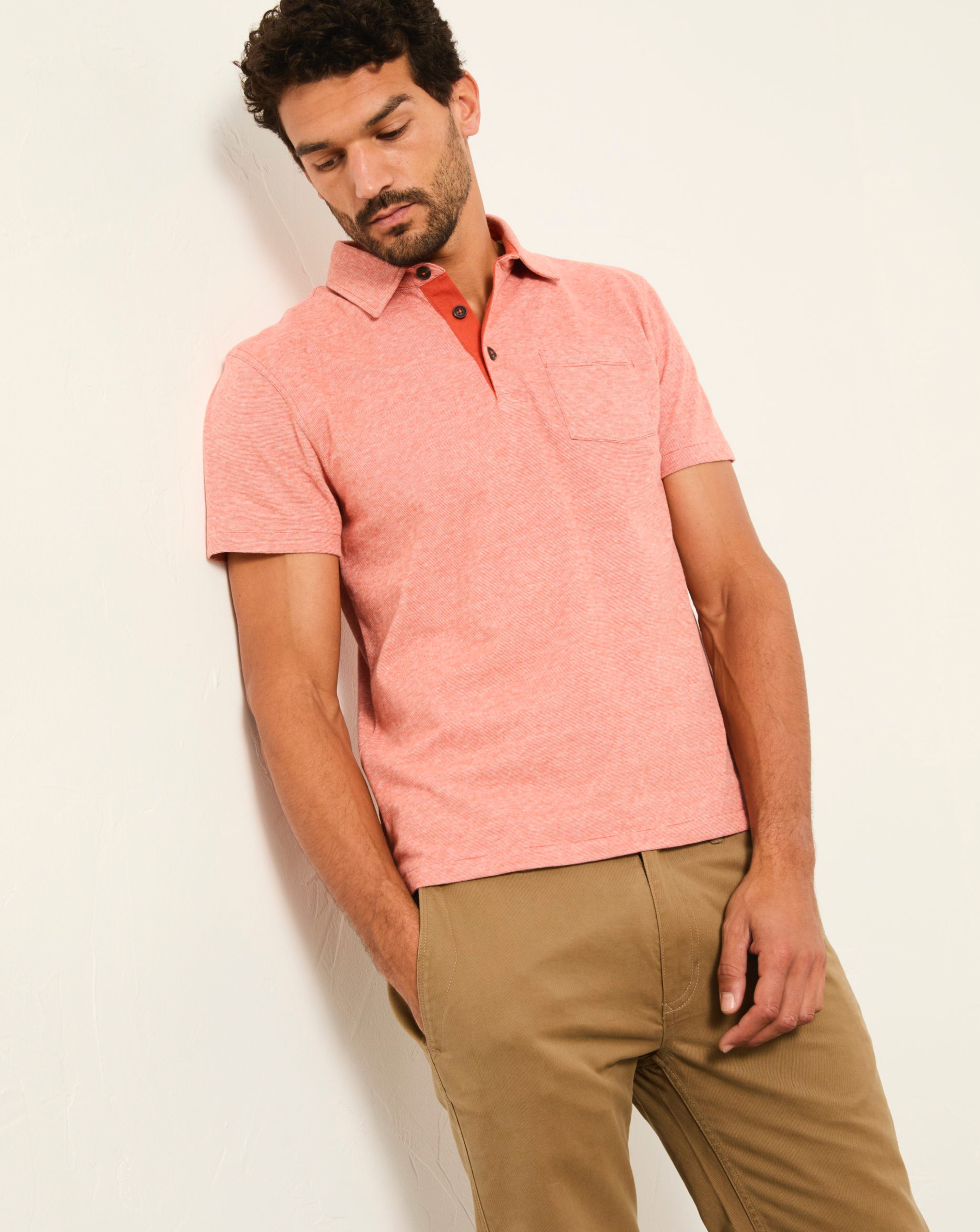 FatFace Elm Stripe Polo - Rust