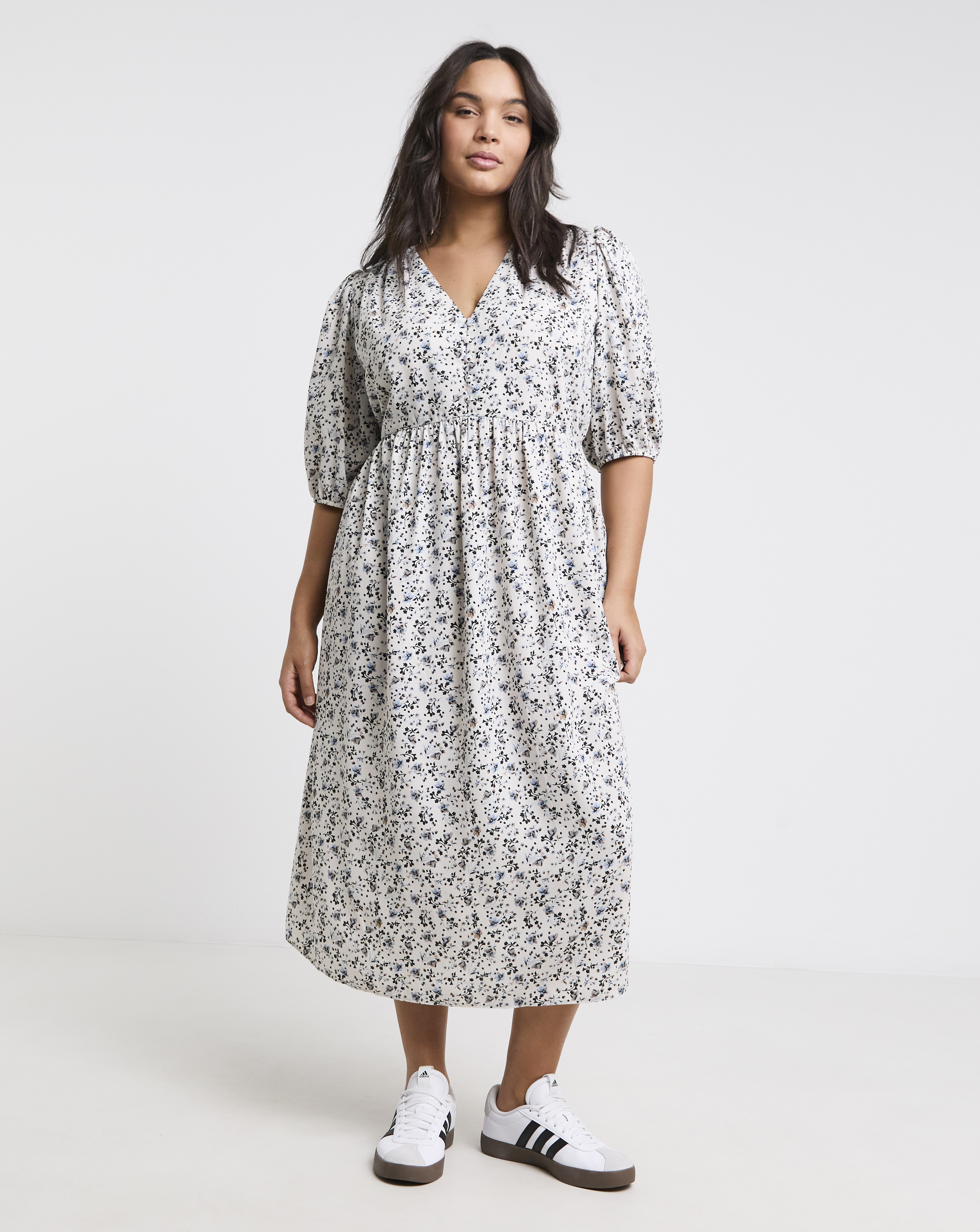 Simply Be - Women's Button Through Midi Dress - Size 18 - Floral print - 100% Polyester