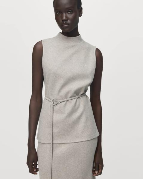 Mango Sleeveless Peplum Top
