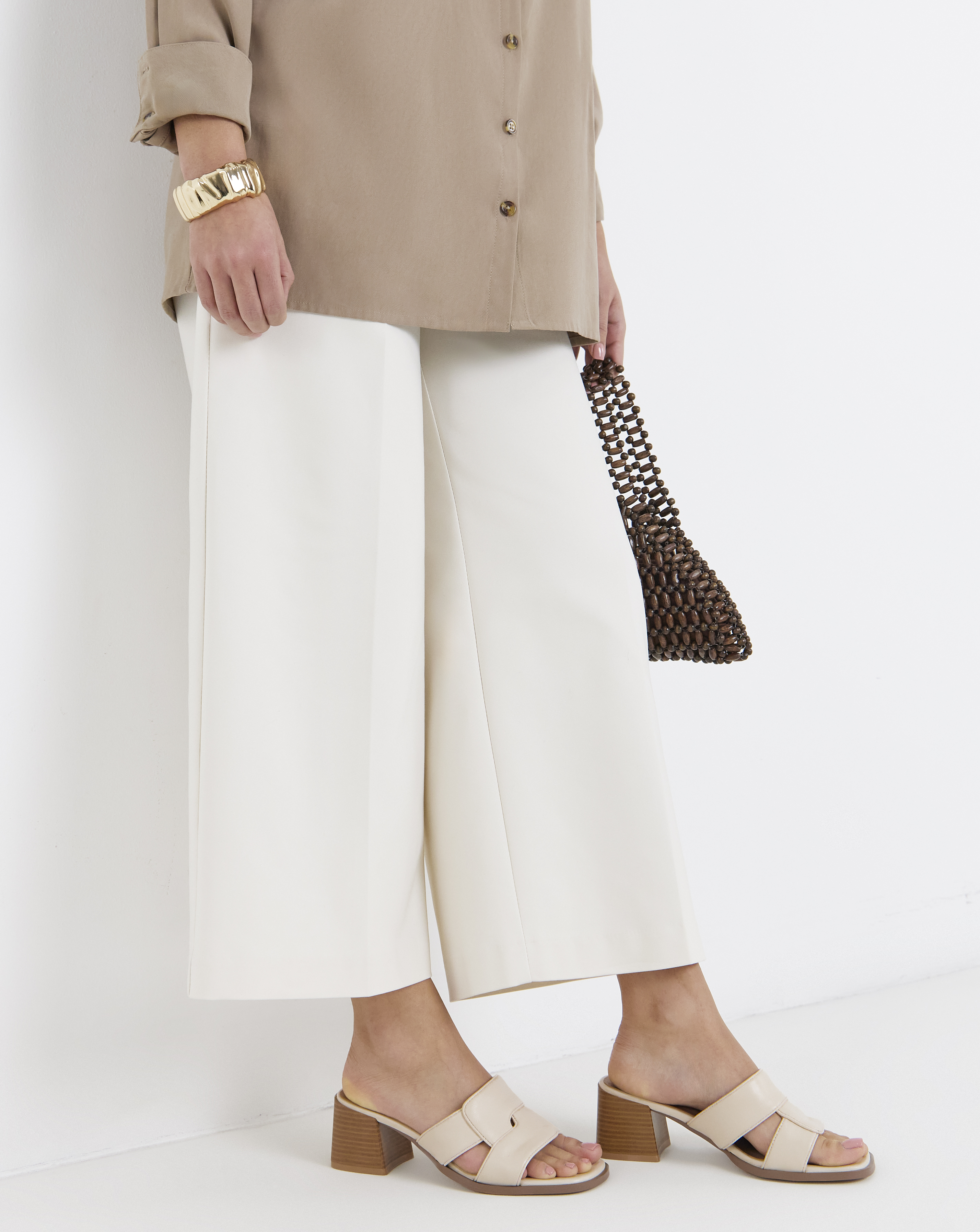 Woven Mule Block Heel Ex Wide
