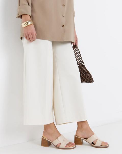 Woven Mule Block Heel Wide