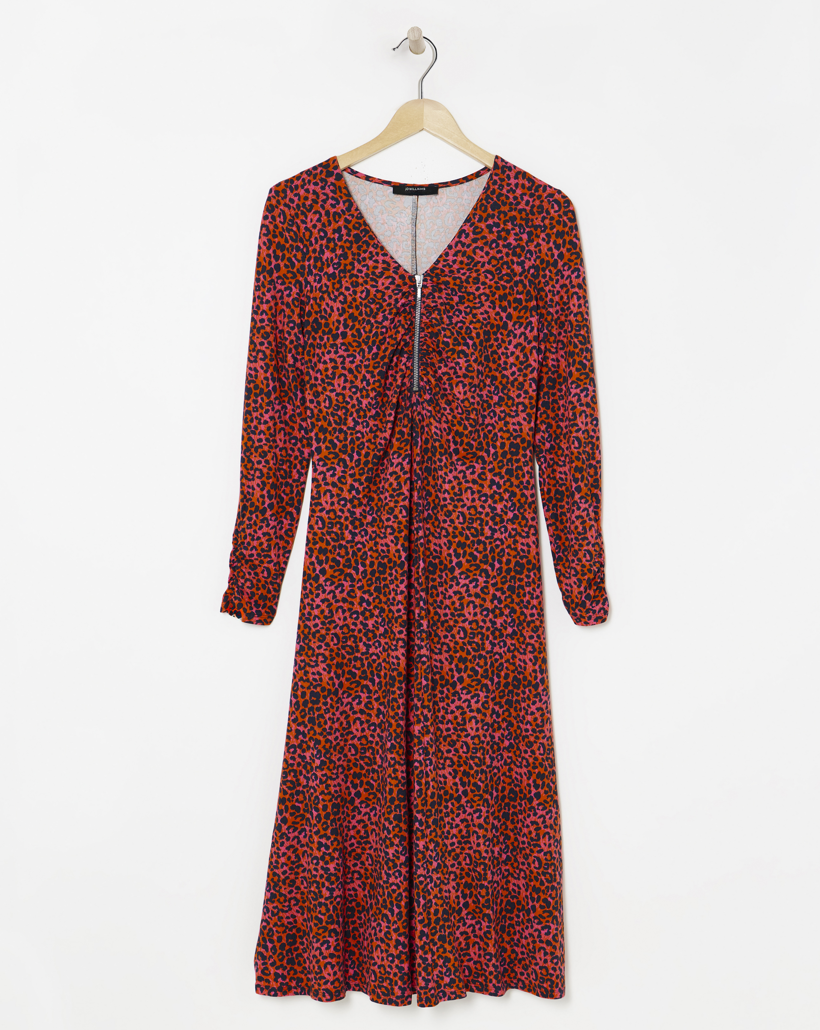 Soft Touch Zip Front Dress With Rouching