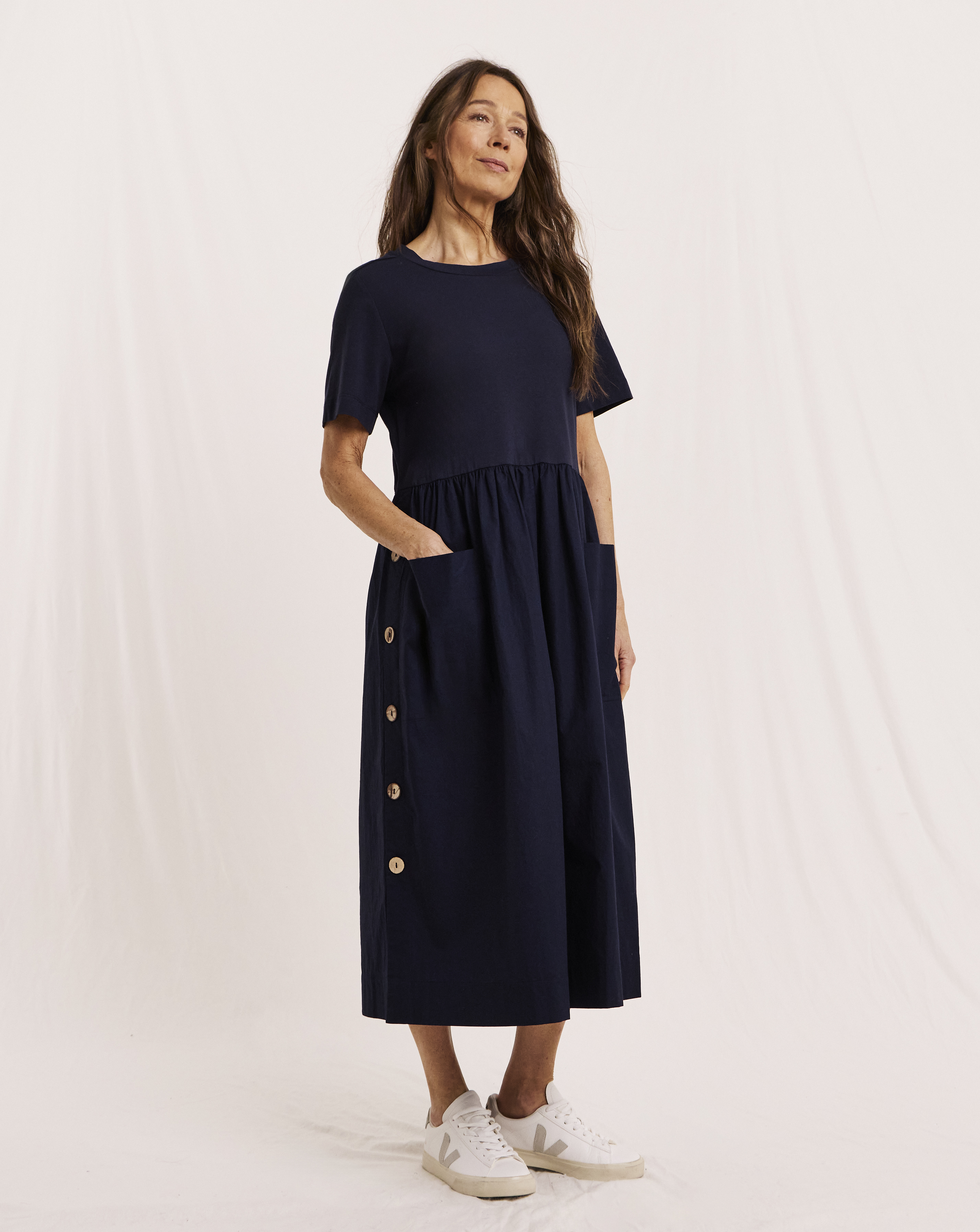 Julipa Button Detail Midi Dress