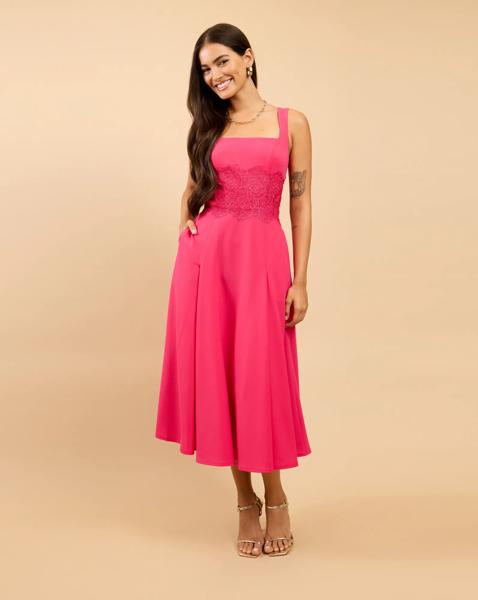 LM Pink Lace Midaxi