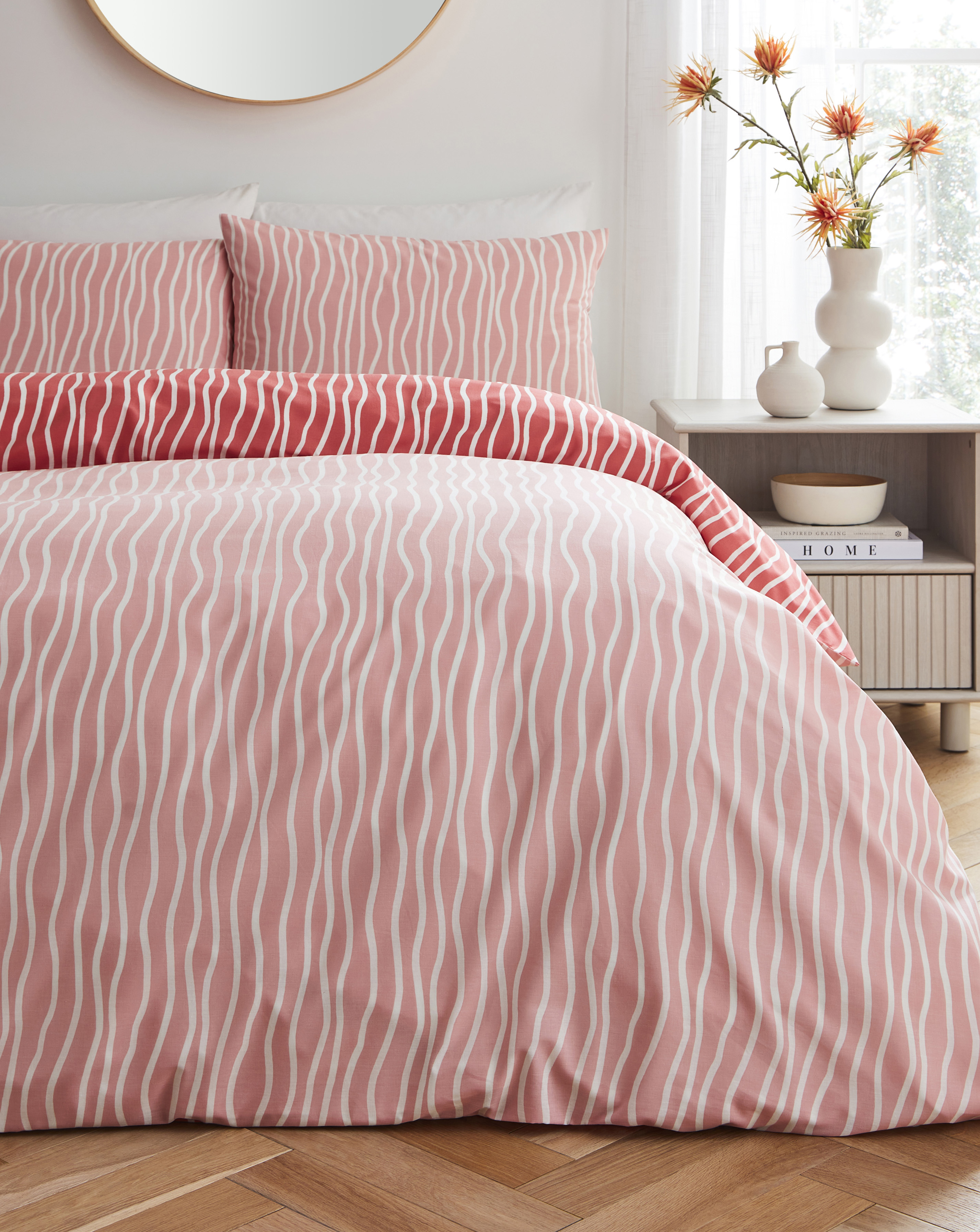 Hallie Stripe Pink Duvet Set