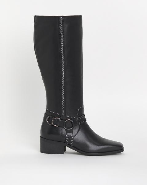 Joe Browns Knee High Leather Riding Boot EEE Fit Super Curvy Calf - Image